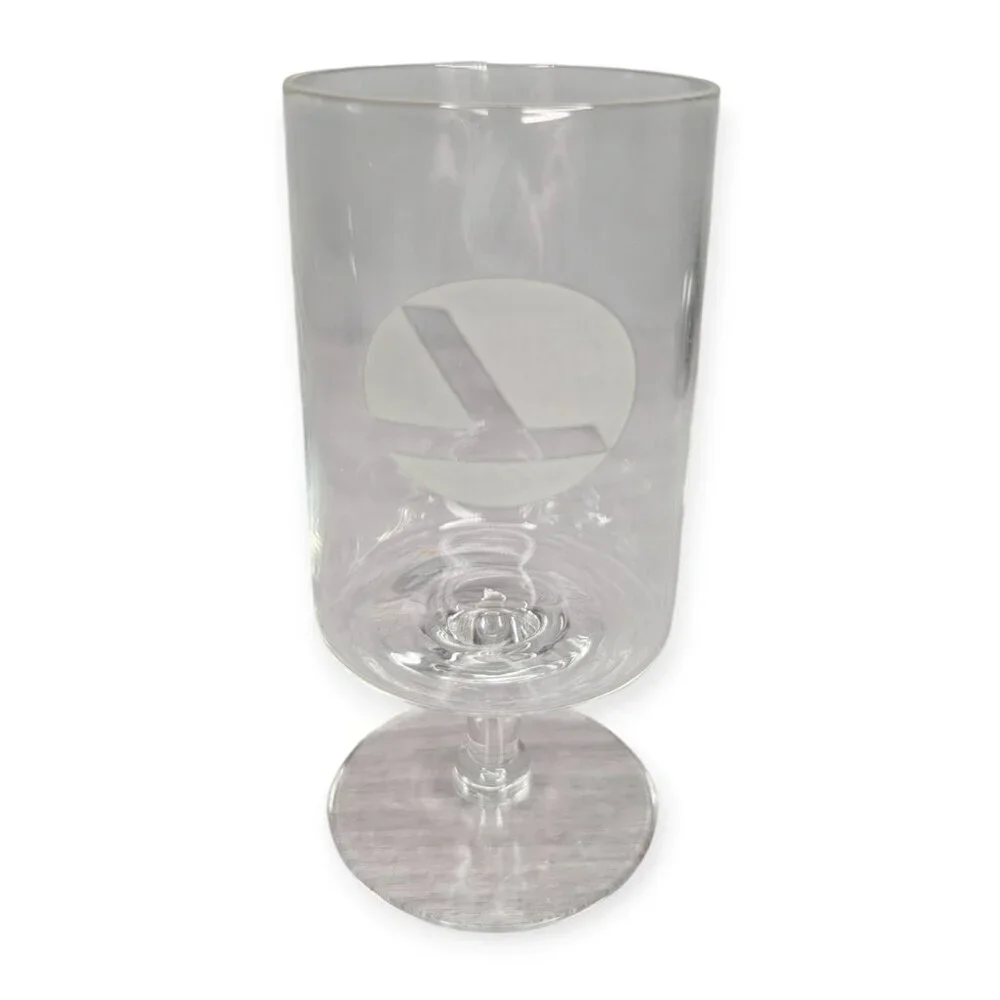 Vintage 1980s Eastern Airlines Logo Etched Cordial Shot Liquor Glass w/Stem